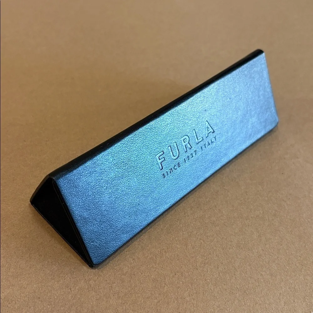 Furla Classic Black Leather glasses case